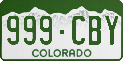 CO license plate 999CBY