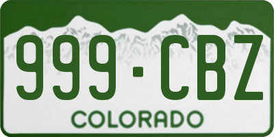CO license plate 999CBZ