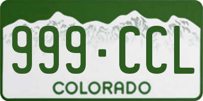 CO license plate 999CCL