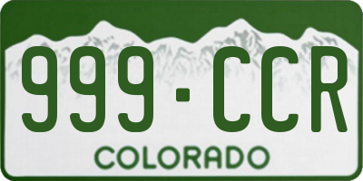 CO license plate 999CCR
