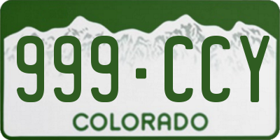CO license plate 999CCY