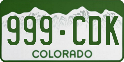CO license plate 999CDK