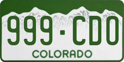 CO license plate 999CDO