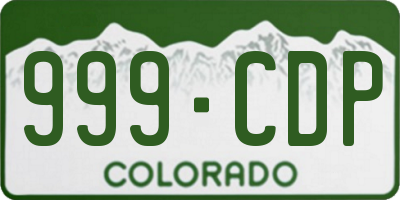 CO license plate 999CDP