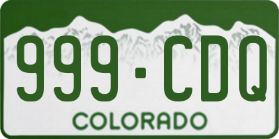 CO license plate 999CDQ