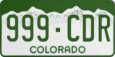 CO license plate 999CDR