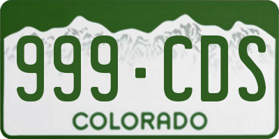 CO license plate 999CDS