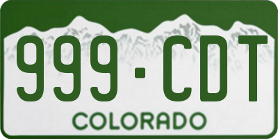 CO license plate 999CDT