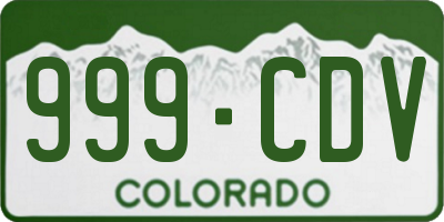 CO license plate 999CDV