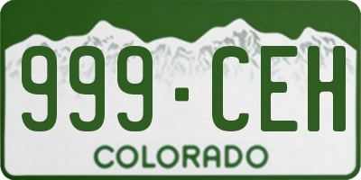 CO license plate 999CEH