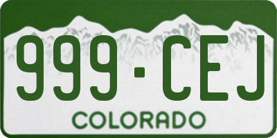 CO license plate 999CEJ