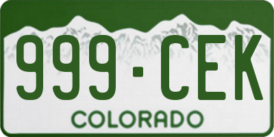CO license plate 999CEK