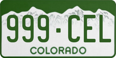 CO license plate 999CEL