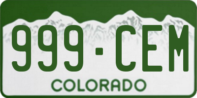 CO license plate 999CEM