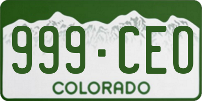 CO license plate 999CEO