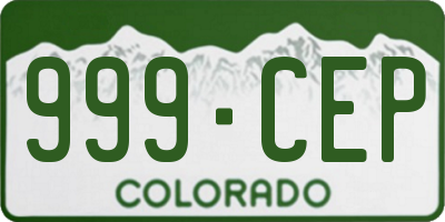 CO license plate 999CEP