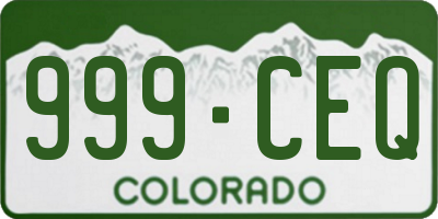 CO license plate 999CEQ