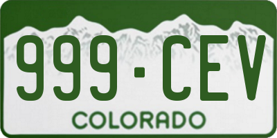 CO license plate 999CEV