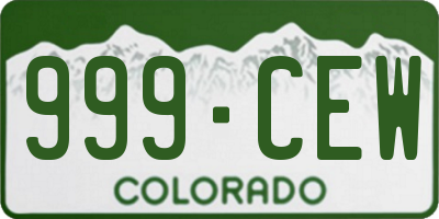 CO license plate 999CEW