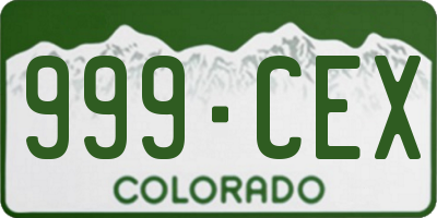 CO license plate 999CEX