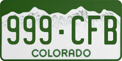 CO license plate 999CFB