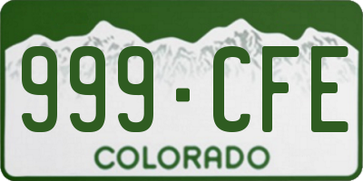 CO license plate 999CFE