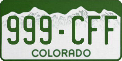 CO license plate 999CFF