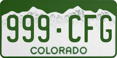CO license plate 999CFG