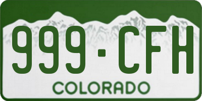 CO license plate 999CFH