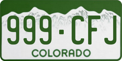 CO license plate 999CFJ