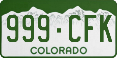 CO license plate 999CFK