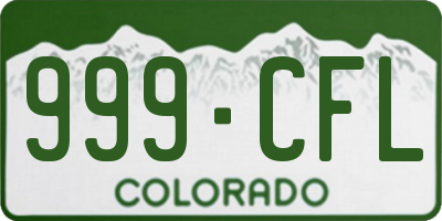 CO license plate 999CFL