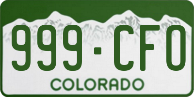 CO license plate 999CFO