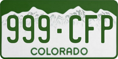 CO license plate 999CFP