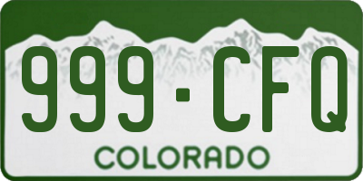CO license plate 999CFQ