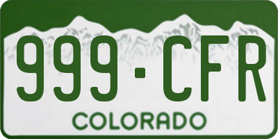 CO license plate 999CFR