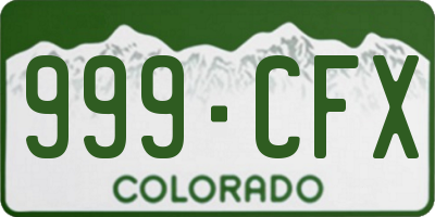 CO license plate 999CFX
