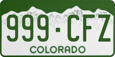 CO license plate 999CFZ