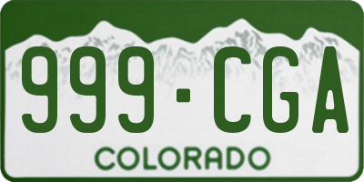 CO license plate 999CGA