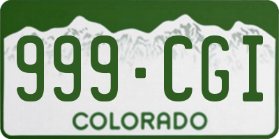 CO license plate 999CGI