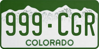 CO license plate 999CGR