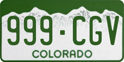 CO license plate 999CGV