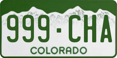 CO license plate 999CHA