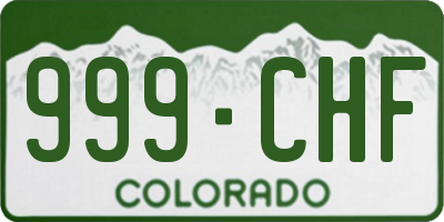 CO license plate 999CHF