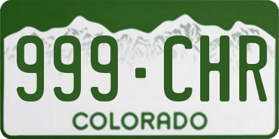 CO license plate 999CHR