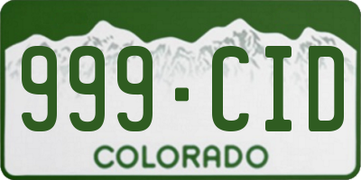 CO license plate 999CID