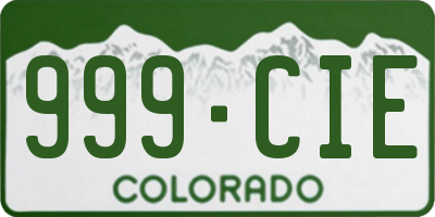 CO license plate 999CIE