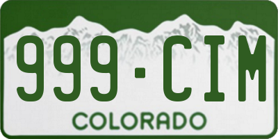 CO license plate 999CIM