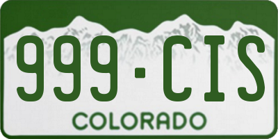 CO license plate 999CIS