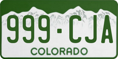 CO license plate 999CJA